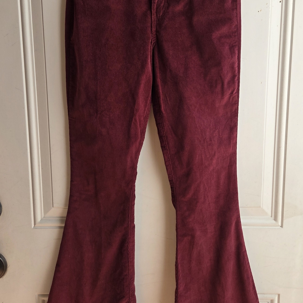 Hollister Women's Dark Red Flare Pants